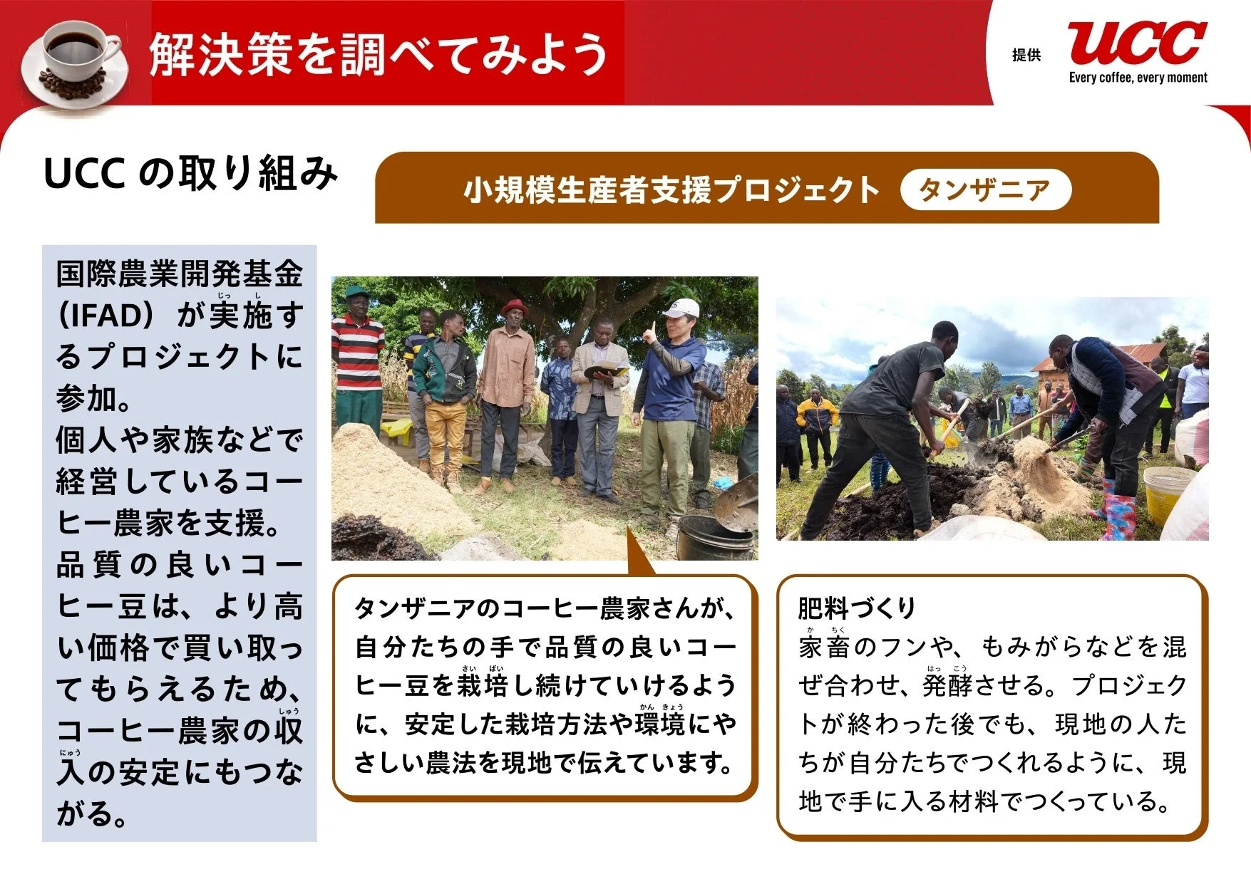 UCCのタンザニアにおける小規模生産者支援プロジェクト