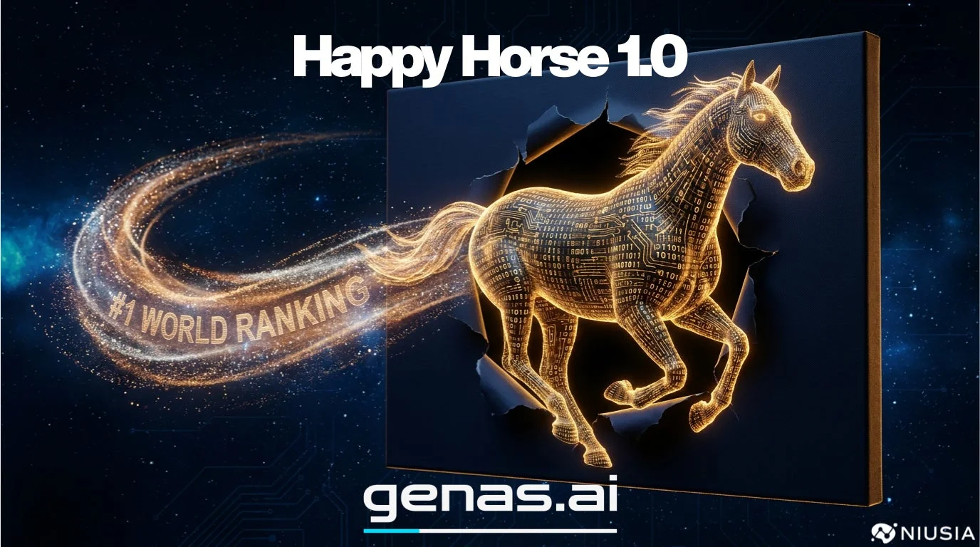 HappyHorse 1.0のロゴと「#1 WORLD RANKING」の文字