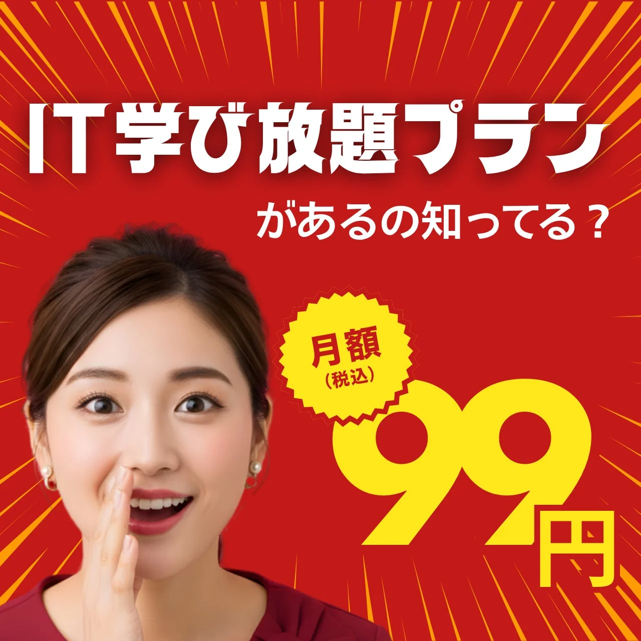 IT学び放題プラン があるの知ってる? 月額 (税込) 99円