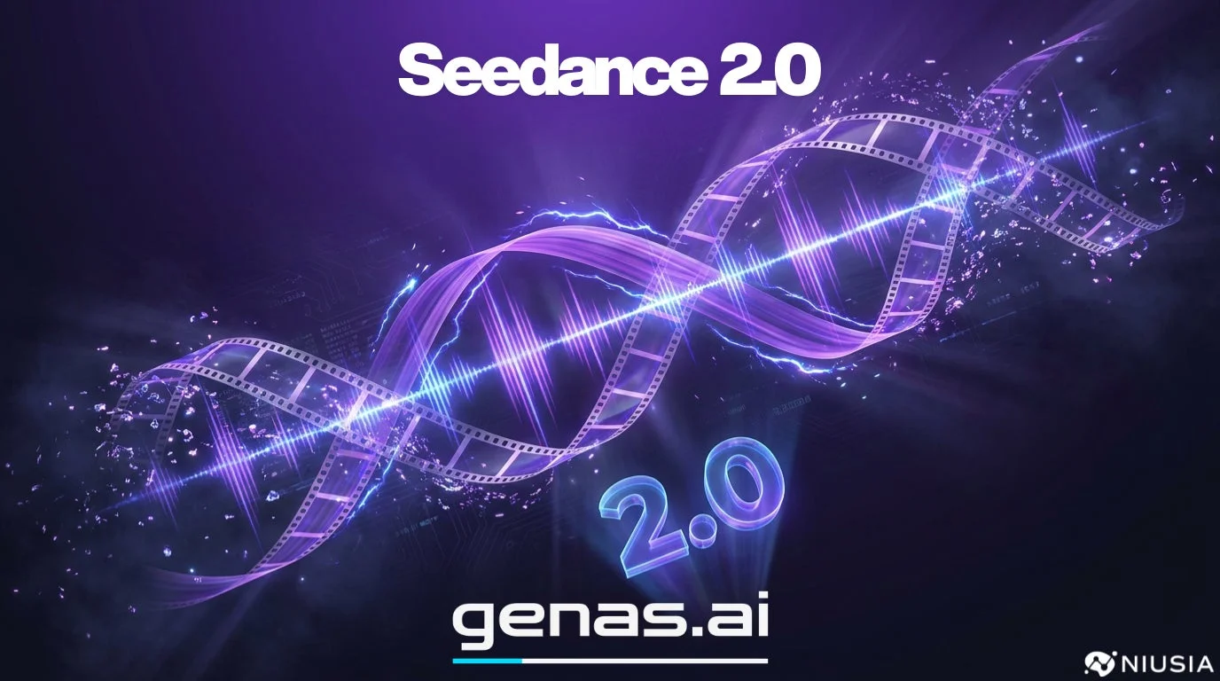 Seedance 2.0のロゴとデジタル技術を表現したグラフィック