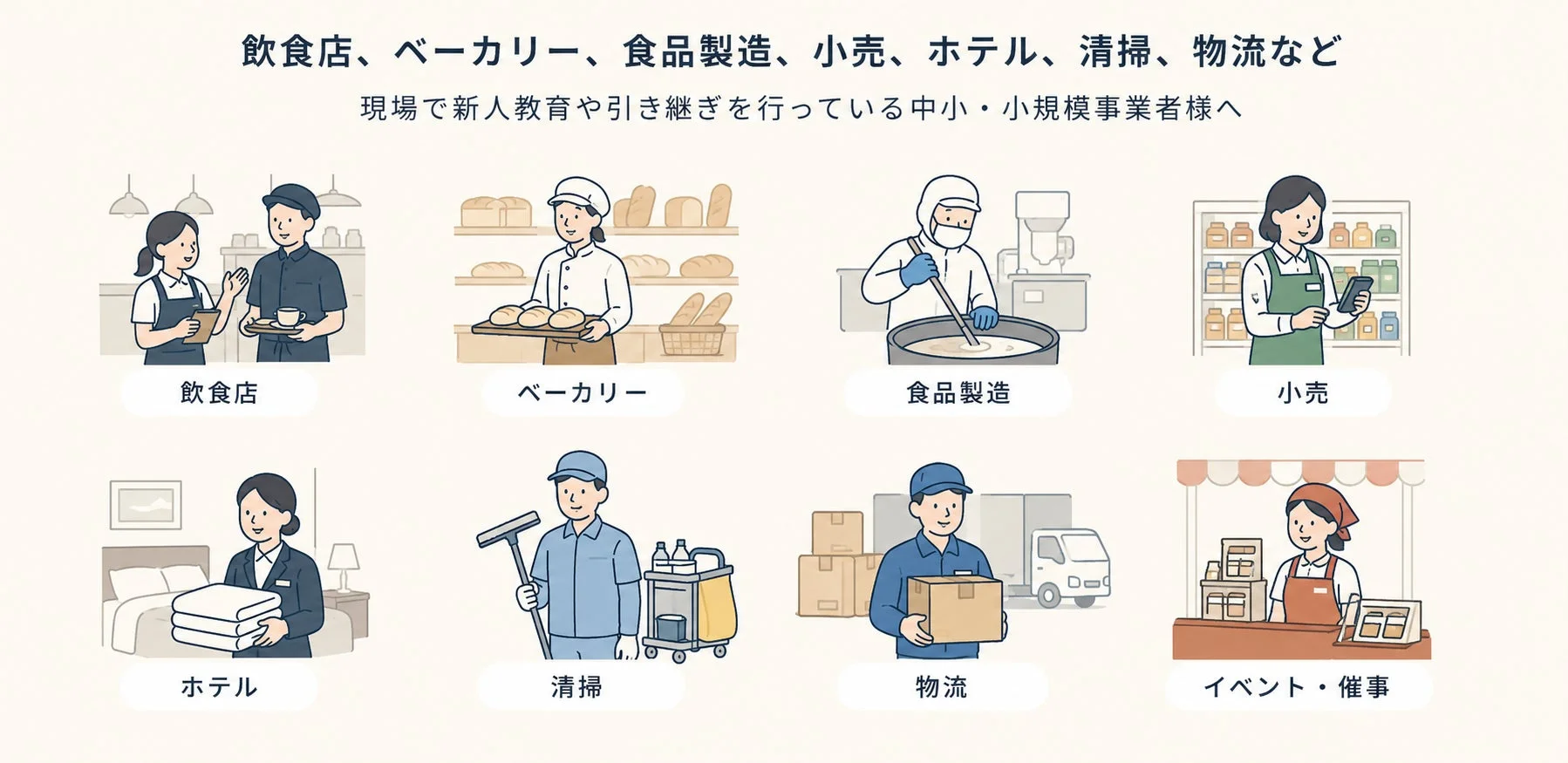対象となる業種を示すイラスト