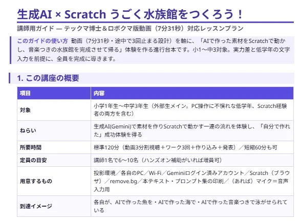 講師用ガイドの概要